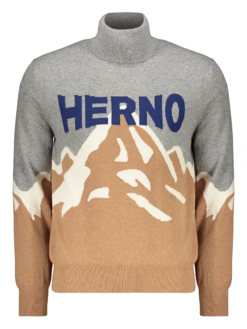 Herno mountain-design high-neck sweater Grey ML000005U70161