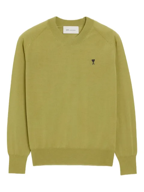 AMI Paris wool crewneck Ami de Coeur sweater Green E26HKS866KN0039