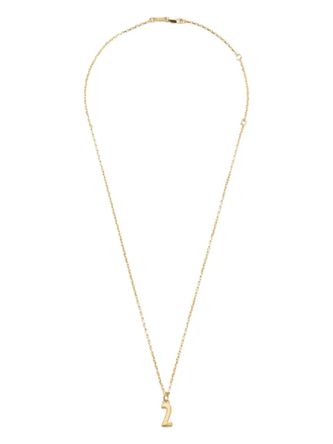 AMI Paris hammered number pendant necklace Gold H26UJW448361