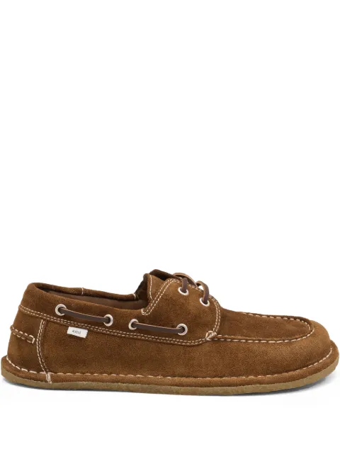 AMI Paris cow leather boat shoes Brown H26USV830872