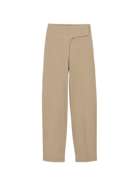 AMI Paris cotton wrapped belted trousers Neutrals E26FTR866CO0132