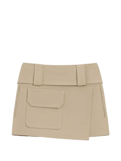 AMI Paris cotton wrap mini skirt Neutrals E26FSK461CO0212