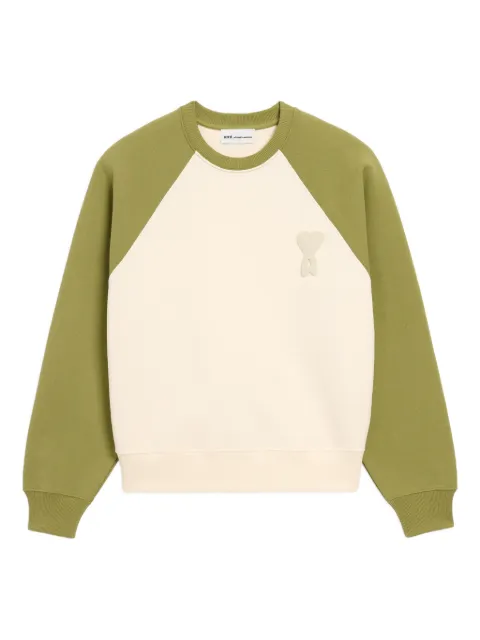 AMI Paris Ami De Coeur two-tone crochet sweater Neutrals USW781747
