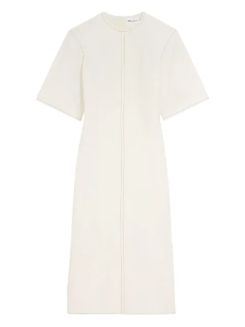 AMI Paris cotton long fitted dress Neutrals E26FDR647CO0214