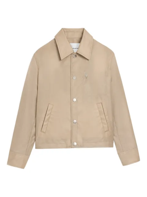AMI Paris nylon Ami De Coeur stud buttoned jacket Neutrals E26UJK872PA0037