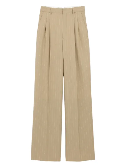 AMI Paris new wool high waist wide trousers Neutrals E26FTR858WV0197