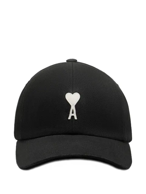 AMI Paris cotton Ami De Coeur felt patch cap Black E26UCP277AW0028