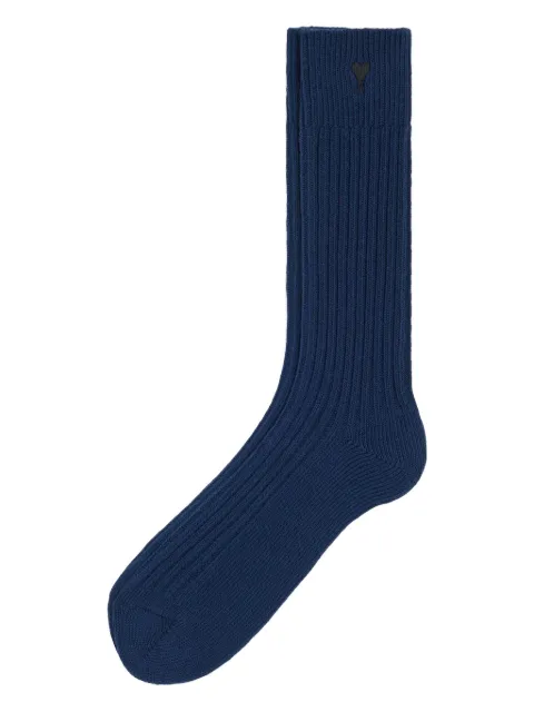 AMI Paris cotton Ami de Coeur socks Blue E26USC615AK0007