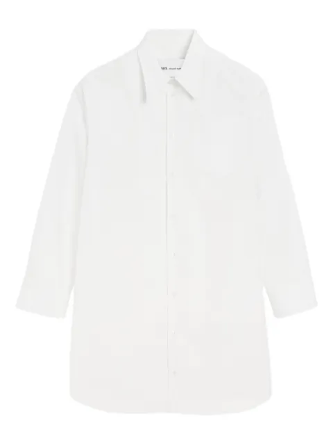 AMI Paris cotton Ami De Coeur wide shirt dress White E26UDR663CO0063