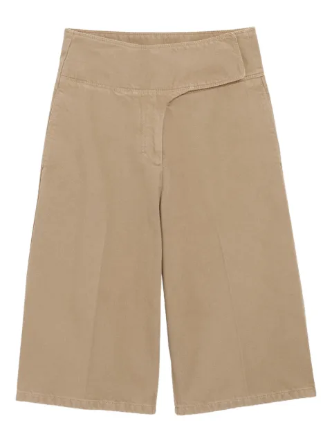 AMI Paris cotton wrapped belted bermuda shorts Neutrals E26FSO840DE0126