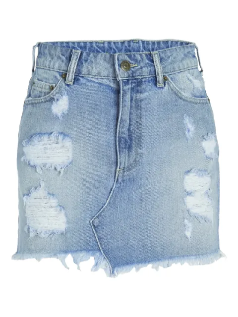 SEROYA distressed frayed mini skirt Blue SR013323LAKEWOOD