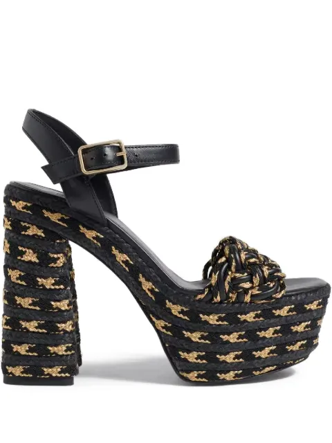Castañer Anne woven platform sandals Black 023059ANNE136NEGROORO