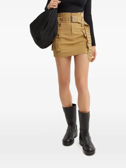 SEROYA cargo belt mini skirt Neutrals SR013298