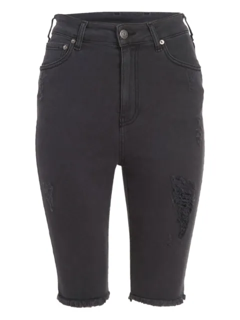 SEROYA Maya distressed-effect shorts Black SR013334ASHRAWEDGE