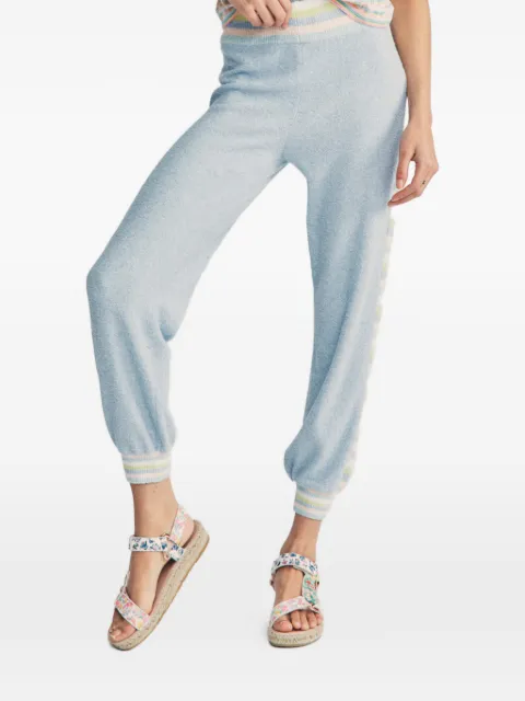 LoveShackFancy striped-trim track pants Blue LK513832PSTRN