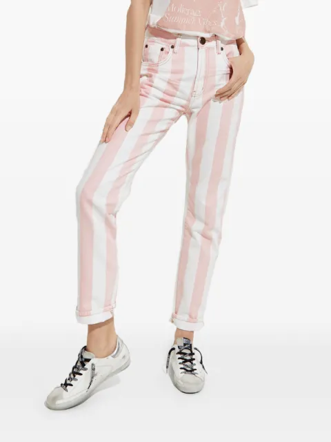 One Teaspoon x Moliera 2 striped straight jeans White 24269CANDYSTRIPE