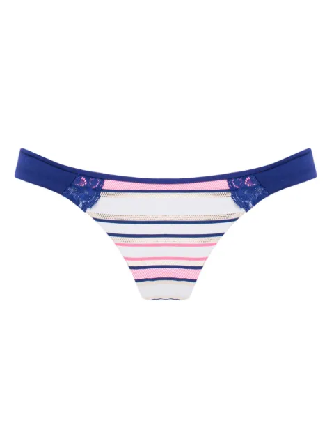 Beach Bunny lace-detail striped bikini bottom Blue B16110B1RFW16STRP