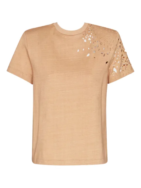 SEROYA Caroline cut-out T-shirt Neutrals SR033612CROISSANT