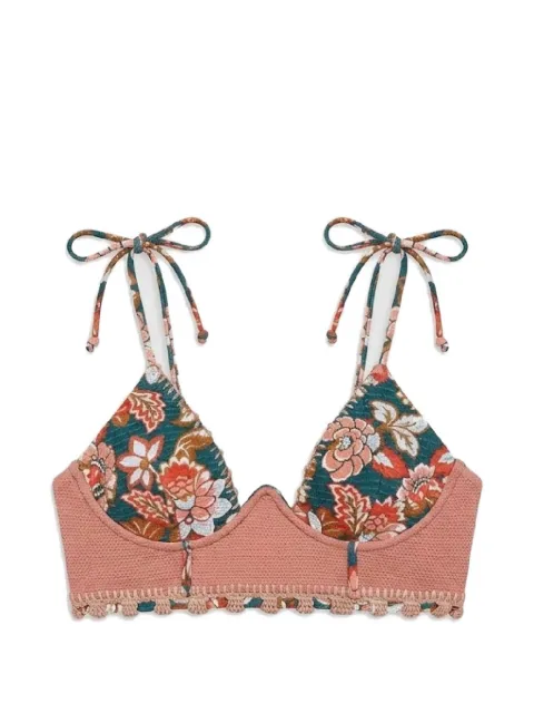 Del Maar Mullu floral-print bikini top Green DMVV92TOP