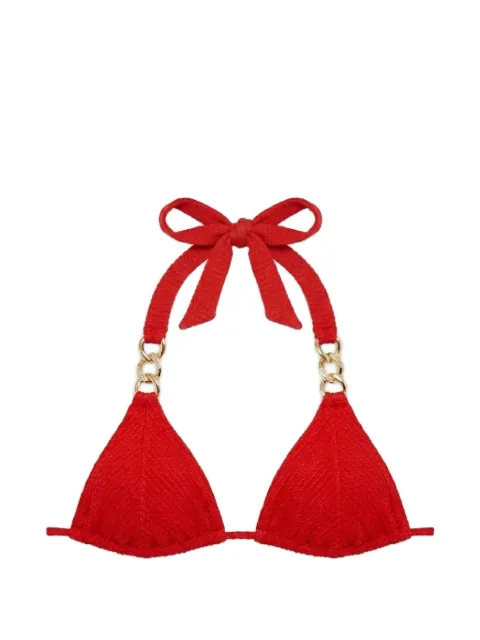 Beach Bunny Raja Skimpy chain-link bikini top Red R2105T1NUDE