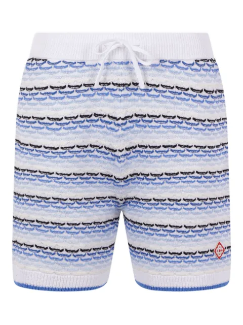 Casablanca striped diamond-logo shorts White MSP26KW121002