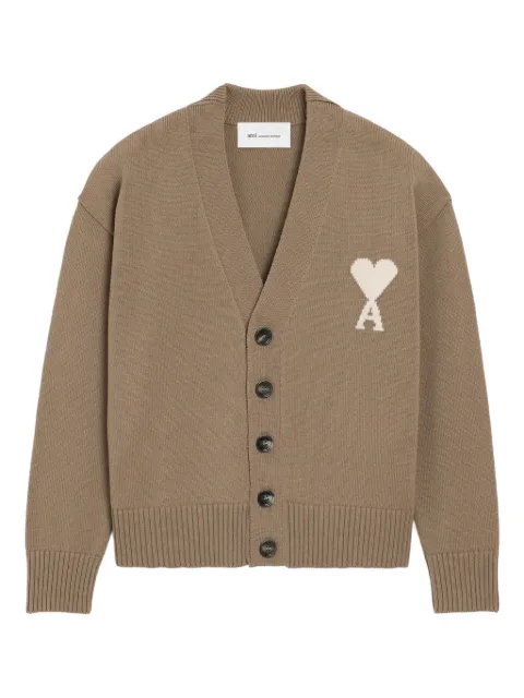 AMI Paris wool Ami De Coeur cardigan Brown E26UKC380KN0156