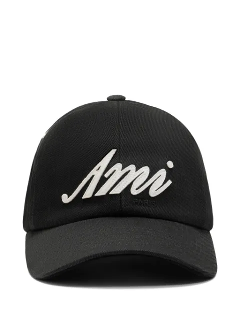 AMI Paris cotton Ami felt patch cap Black E26UCP276AW0028