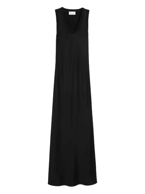 AMI Paris satin maxi tank dress Black E26FDR658VI0053
