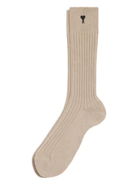AMI Paris cotton Ami de Coeur socks Neutrals E26USC615AK0007