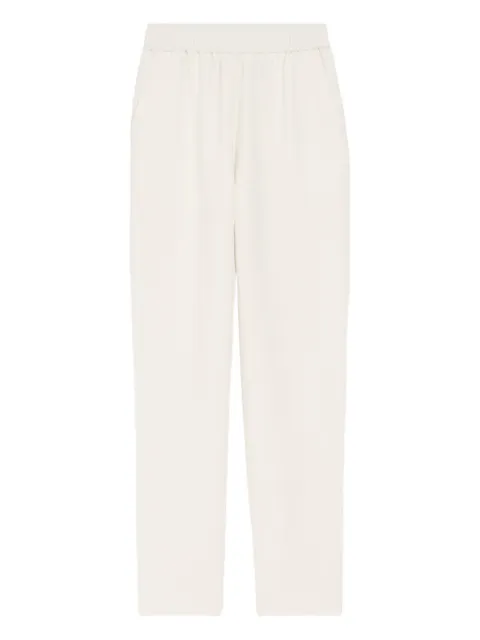 AMI Paris blended linen elasticated waist trousers Neutrals E26FTR868VI0052
