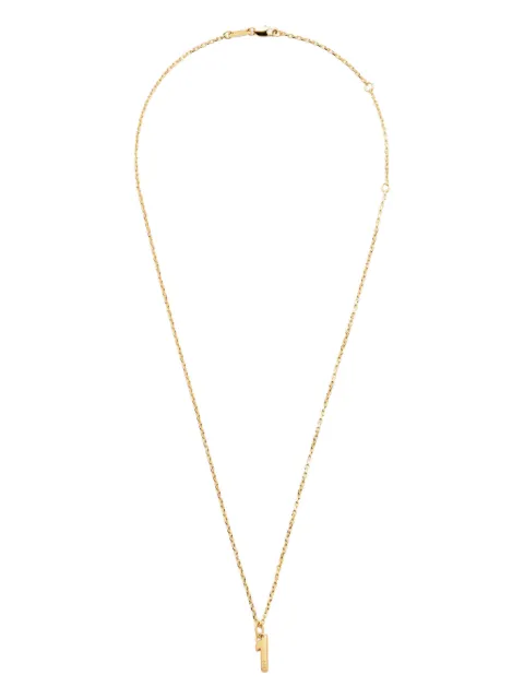 AMI Paris hammered number pendant necklace Gold H26UJW447361