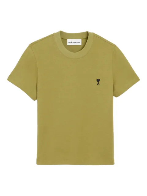 AMI Paris cotton Ami De Coeur cropped T-shirt Green E26FTS347724