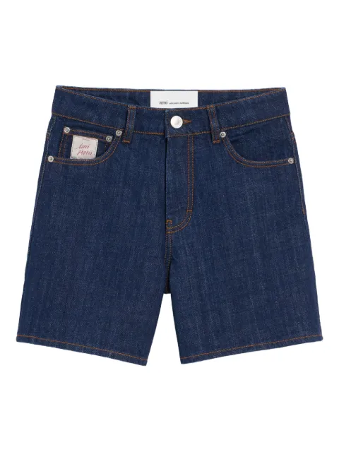 AMI Paris cotton Ami Paris heritage label shorts Blue E26FSO839DE0122