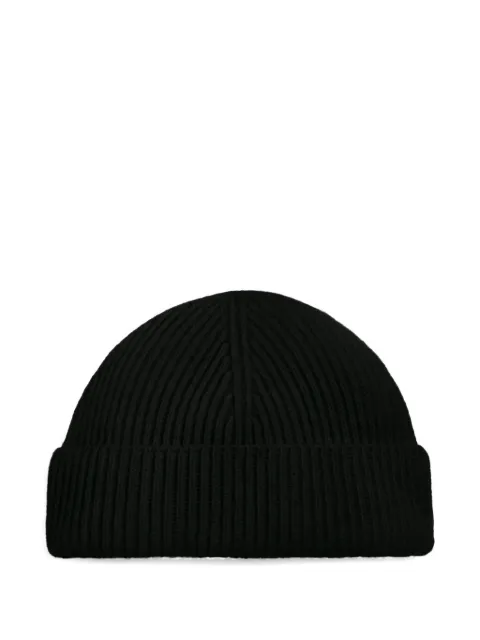 AMI Paris leather-label wool beanie Black H26UBO010AK0005