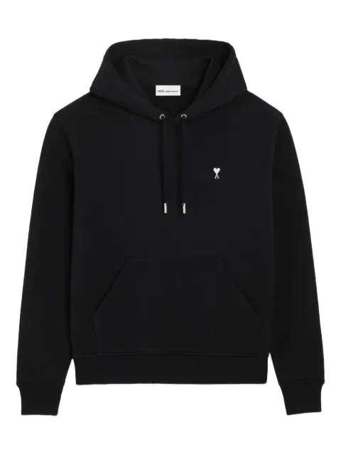AMI Paris Ami de Coeur ribbed cuffs hoodie Black H26HSW764730