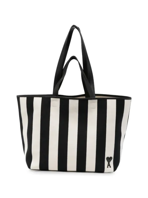 AMI Paris cotton Ami De Coeur shopping bag Black E26ULL733AW0026