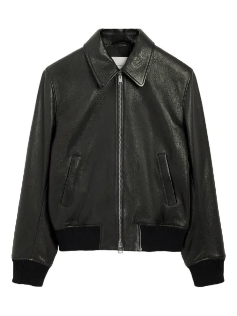AMI Paris lamb leather zipped jacket Black H26HJK850LH0044