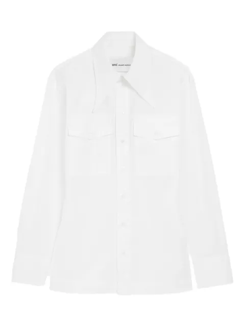 AMI Paris cotton sharp collar fitted shirt White E26FSH807CO0063