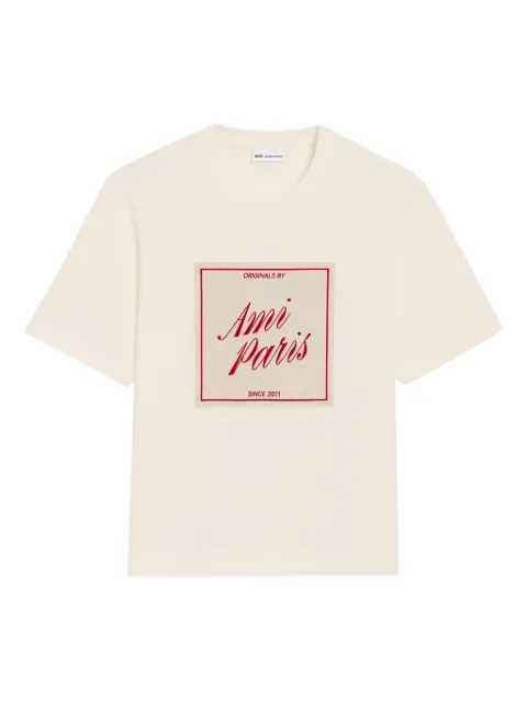 AMI Paris logo-print cotton T-shirt Neutrals E26UTS385726