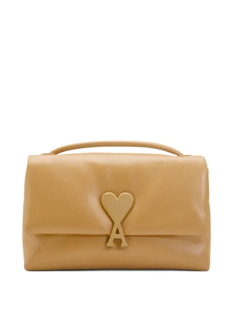 AMI Paris Voulez-Vous leather shoulder bag Neutrals E26ULL163AL0052