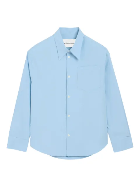 AMI Paris oversize Ami de Coeur shirt Blue E26USH808CO0063