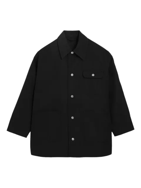 AMI Paris buttoned wool worker jacket Black E26UJK880WV0195