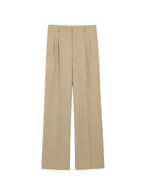 AMI Paris new wool low waist wide trousers Neutrals E26HTR860WV0197