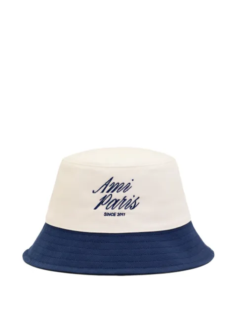 AMI Paris embroidered bucket hat White E26UHA682AW0041