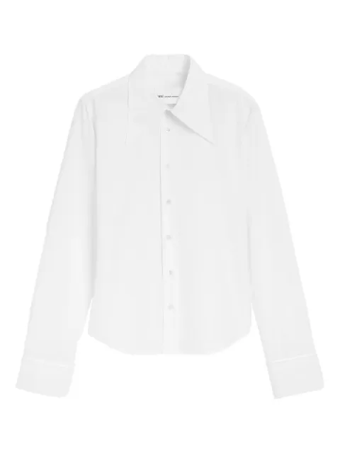 AMI Paris blended silk sharp collar adjusted shirt White E26FSH817CO0063