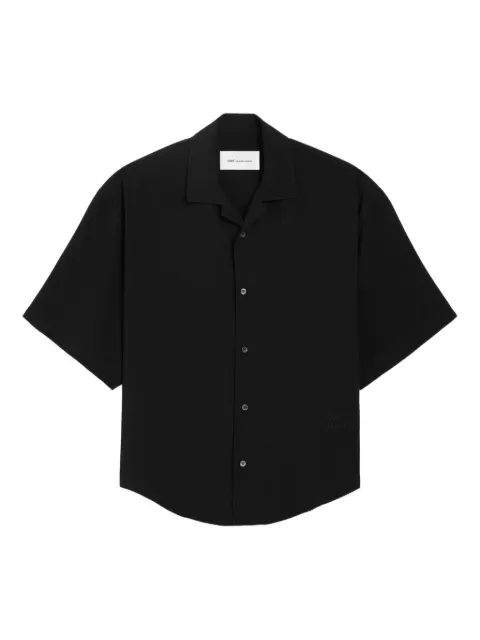 AMI Paris short sleeve embroidered Ami Paris boxy shirt Black E26HSH830VI0036