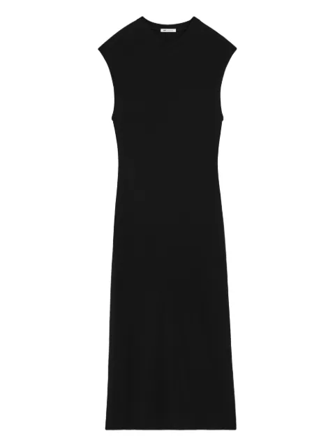 AMI Paris jersey sleeveless fitted long dress Black E26FDR648JE0223