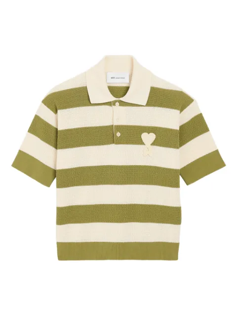 AMI Paris cotton short sleeves Ami De Coeur polo Neutrals E26FPL430KN0153