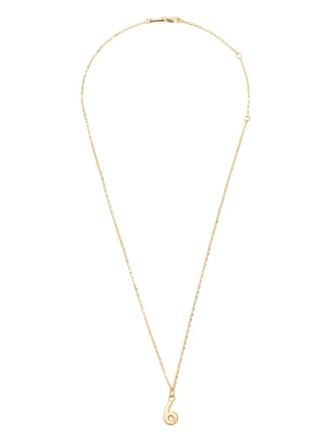 AMI Paris hammered number-pendant necklace Gold H26UJW452361