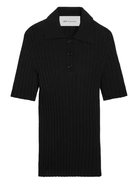 AMI Paris knit short sleeves polo Black E26FPL437KN0160